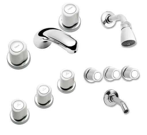 GRIFERIA BA�O PEIRANO LORCA CROMO/BLANCO (DUCHA+LAVATORIO+BIDET)90010