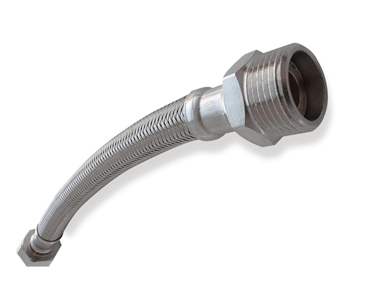 FLEXIBLE MALLADO PARA AGUA, MACHO GIRATORIO,  3/4� X 40CM  DINATECNICA