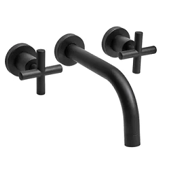 GRIFERIA LAVATORIO PARED EMBUTIR PEIRANO BLACK VELVET NEGRO C.C 62-190