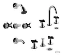 COMBO GRIF FV LAVATORIO + BIDET PETALO NEGRO