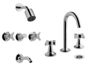 COMBO GRIF FV LAVATORIO + DUCHA EMB PETALO CROMO