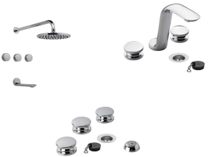 COMBO GRIF BA&Ntilde;O COMPLETO FV NUEVA CROMO (LAV+DUCH EMB+BID)