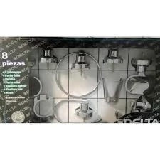 KIT  ACCESORIO DELTA DENVER 8 PIEZAS CROMO