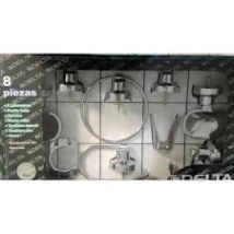 KIT  ACCESORIO DELTA DENVER 8 PIEZAS CROMO