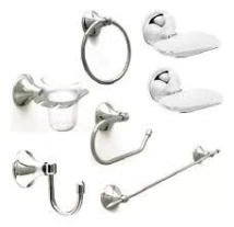 KIT  ACCESORIO DELTA LIMAY CR/BLANCO 8 PIEZAS