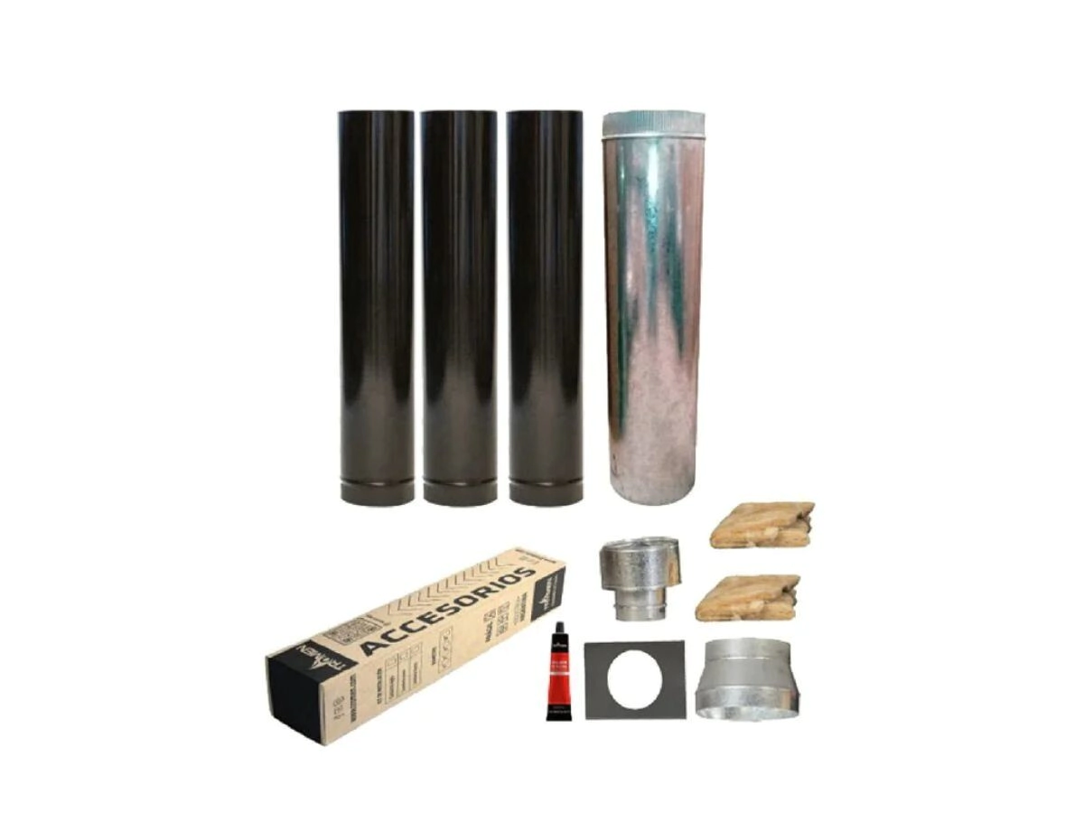 KIT SALIDA SALAMANDRA 6� TECHO TROMEN ENLOZADO x1 (3 Conductos+ 1 encamisado+1reduccion+1 sombrerete