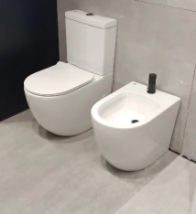 COMBO LOZA 3P PEIRANO STONE INOD LARGO+BIDET 1A+MOCH APOYO DUAL C/TABLA PP (TIPO INSPIRA)