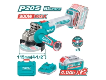 AMOLADORA INALAMBRICA 115 20V  900W CON 2  BATERIA Y CARGADOR  TOTAL INDUSTRIAL TAGLI261522-4