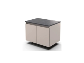 VANIT DIELFE 60cm,  COLGAR,  GRIS ARCILLA,  MELA 2 PUERTAS MESADA SIMIL MARMOL *SIN BACHA*