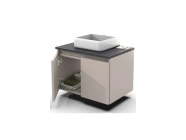 VANIT DIELFE 60cm,  COLGAR,  GRIS ARCILLA,  MELA 2 PUERTAS MESADA SIMIL MARMOL *SIN BACHA*