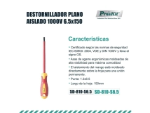DESTORNILLADOR AISLADO PLANO 1.50MM X 6.5MM  Proskit  COD : SD810S65