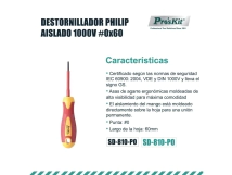 DESTORNILLADOR AISLADO PHILIP PH0X60MM  ProsKit  COD : SD810P0