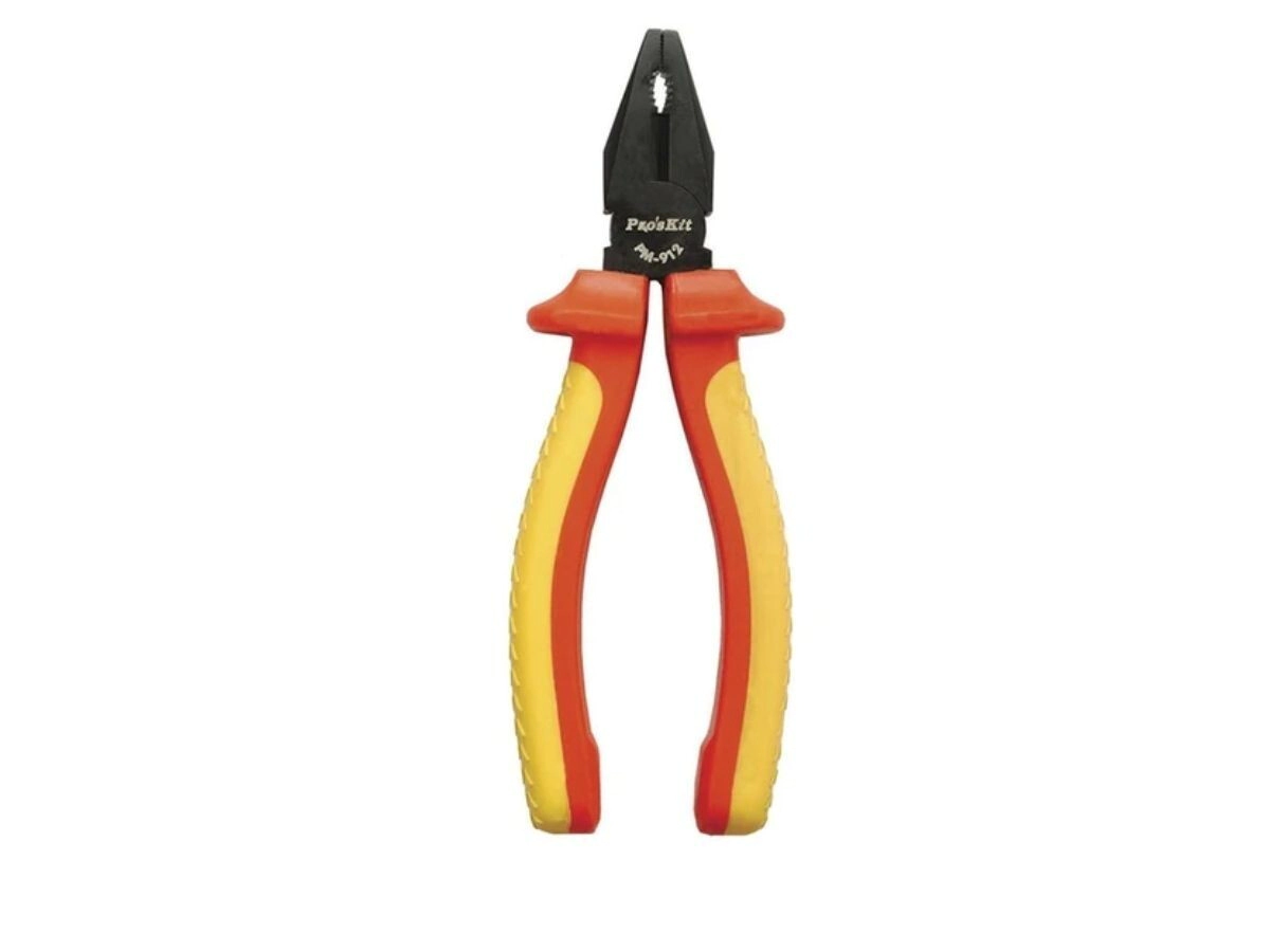 PINZA AISLADA ALTA TENCION COMUN "7 ProsKit 1000V  COD:PM-912 COLOR NARANJA Y AMARILLO
