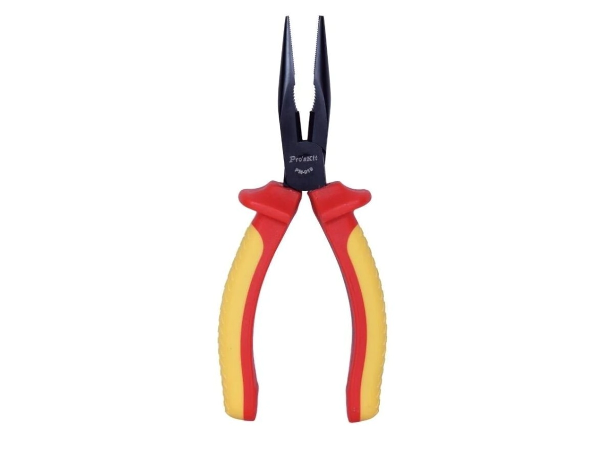 PINZA DE PUNTA AISLADA ALTA TENCION 7"  ProsKit 1000V  COD:PM-919 COLOR NARANJA Y AMARILLO