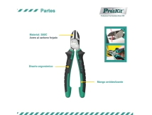 ALICATE COMUN "6 ProsKit   COD:1PK-067DS COLOR VERDE Y NEGRO