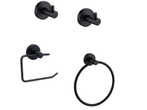 KIT ACCESORIOS PARA BA&Ntilde;O PEIRANO BLACK LINEA 12000 4PZAS 12004N