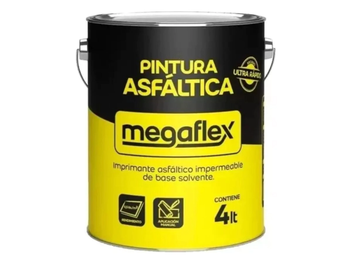 PINTURA ASFALTICA 4 LT MEGAFLEX BASE SOLVENTE