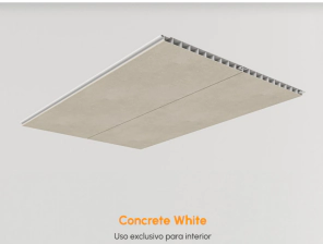 CIELORASO PVC KIT COLOR: WHITE CONCRETE +PERIMETRAL  13MMx 3 M x 20 CM x 10 TABLAS  ( RINDE 6 M2 CAD