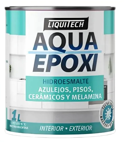 PINTURA PARA AZULEJOS BLANCA X 1LT  AQUA EPOXI  LQUITECH (AZULEJOS-PISOS -CEREMICAS-MELAMINA)