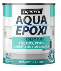 PINTURA PARA AZULEJOS GRIS X 1LT  AQUA EPOXI  LQUITECH (AZULEJOS-PISOS -CEREMICAS-MELAMINA)