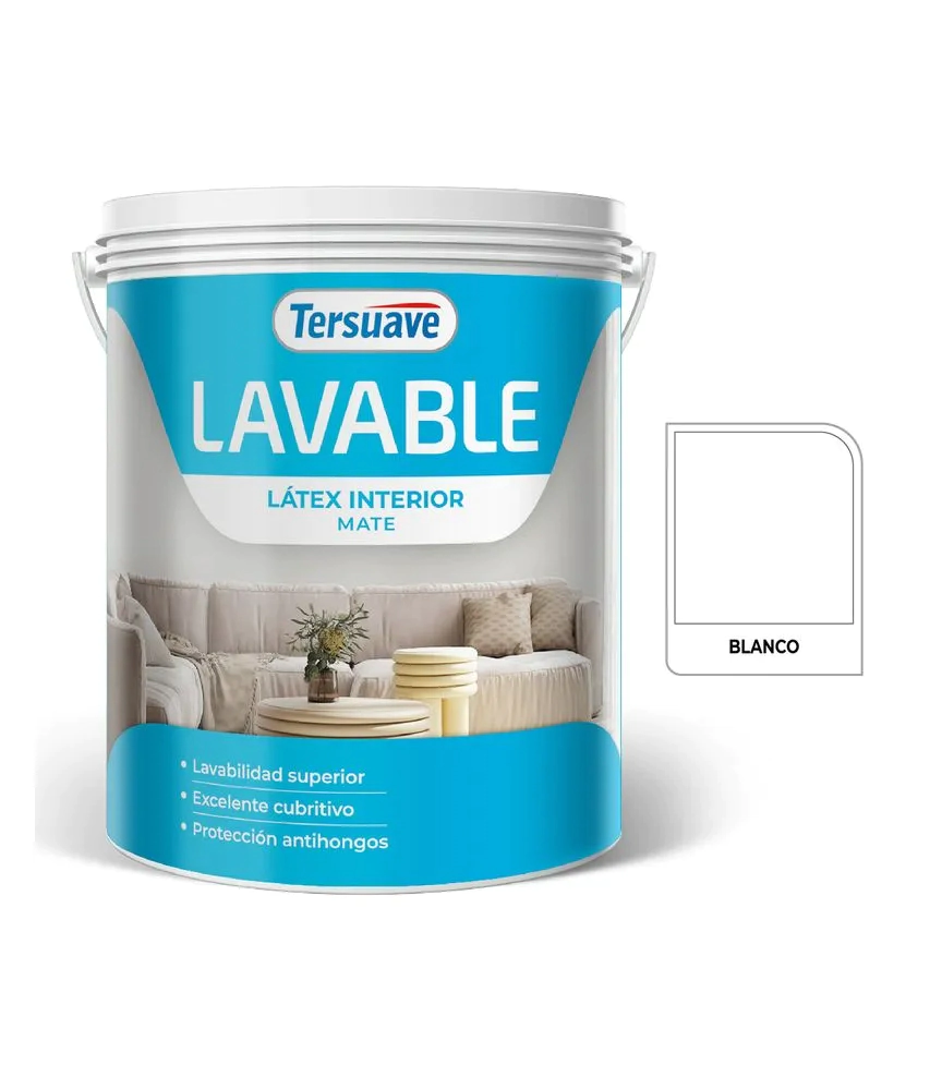 PINTURA LATEX LAVABLE BLANCO TERSUAVE 10 Lt INTERIOR  *7 % ***TERSUAVE***