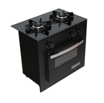 COCINA BRAM-METAL 2 HORNALLAS Y HORNO DELUXE VITRO NEGRO