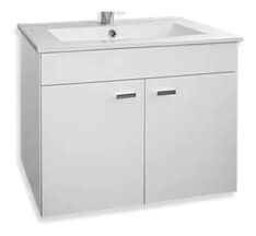 VANITORY DE COLGAR AMUBE (NIZA) 60CM,  2 PUERTAS, BANCO LAQUEADO,  CON BACHA DE LOZA(1 AGUJERO)