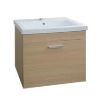 VANITORY AMUBE 54 DE COLGAR, ROBLE AMERICANO LYON, 1 PUERTA REBATIBLE,  CON BACHA LOZA (1 AGUJERO)