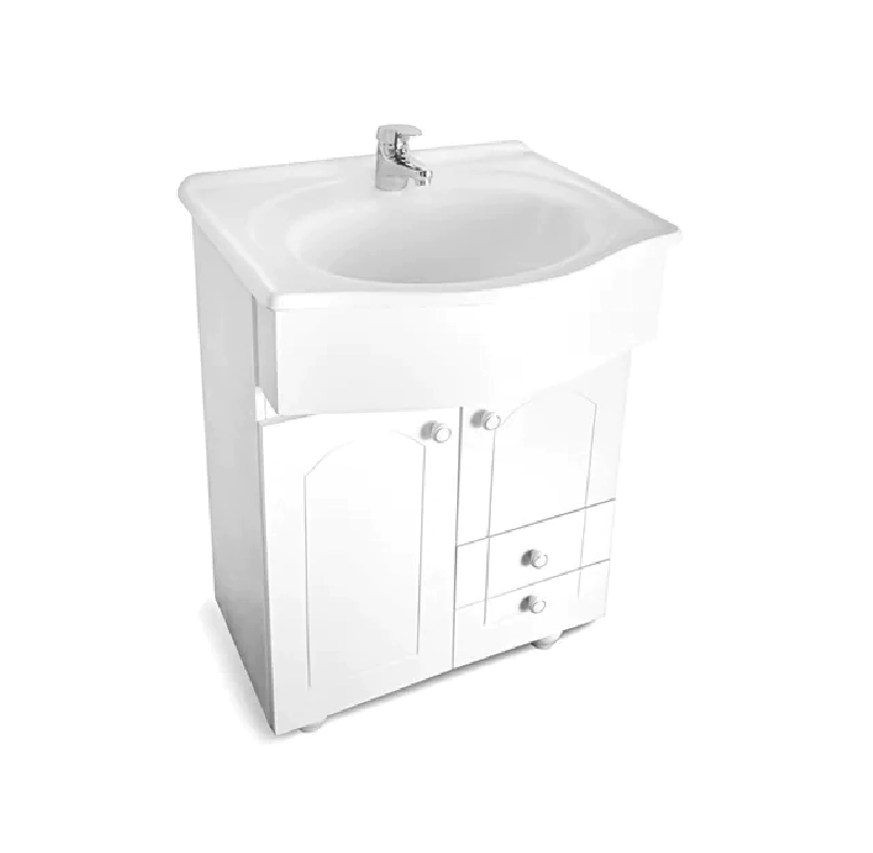 VANITORY LAQUEADO 50 2P.2C.NOVA PRACT BL S/bacha CORREDERA BORDE INFERIOR