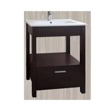 VANITORY LAQUEADO 60 AMUBE MEDITERRANEA,  1 CAJON, CON BACHA DE LOZA(1 AGUJERO)