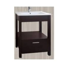 VANITORY LAQUEADO 60 AMUBE MEDITERRANEA,  1 CAJON, CON BACHA DE LOZA(1 AGUJERO)