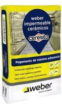PEGAMENTO P/CERAMICO 25KG WEBER IMPERMEABLE CON CERESITA (PARA PIEZAS GRANDE DE CERAMICA APTO PARA E