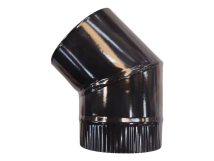 CURVA CHAPA SALAM. 6&acute; TROMEN ENLOZADO NEGRO X1 45&deg; 150mm