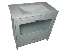 VANITORY LAQUEADO80 NOVA MARAL BL 1P.REBATIBL.NEUMAT+ 1CAJON (guarda aluminio)