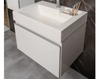 VANITORY LAQUEADO  80 practico 2P.2CAJONES NOVA BLANCO  VIDRIO SIN BACHA   (corredera y liston abajo