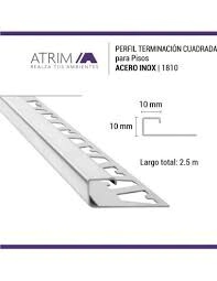 PERFIL ACERO BRILLANTE CUADRA COD: 1810 10 MM X 2,5MT