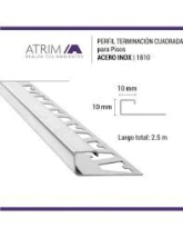 PERFIL ACERO BRILLANTE CUADRA COD: 1810 10 MM X 2,5MT