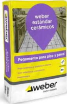 PEGAMENTO P/CERAMICO 25 KG WEBER ESTANDAR (IMPERMEABLE PARA INTERIOR ) el pallet trae 64 uD