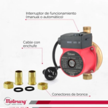 BOMBA PRESURIZADORA  MOTORARG  MINI 120W TIP-1BRONCE **HASTA 1 BA&Ntilde;O**  Alt Max 9mt 1800L/H  Conexion