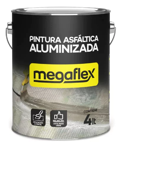 PINTURA ALUMINIZADA X 1LT MEGAFLEX
