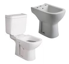 COMBO LOZA 3 PIEZAS, FERRUM,  BARI (INODORO LARGO + MOCHILA  APOYO + BIDET 3 AGUJERO)