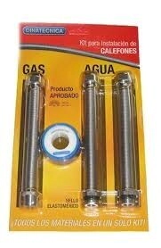 FLEXIBLE GAS APROB KIT CALEFON DINATECNICA  (1.flex gas ext+2,agua ext 42cm+teflon)41011