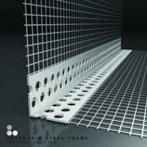 PERFIL CANTONERA PLASTICA C/MALLA8 CM  X 2.50MT MOLETEADA