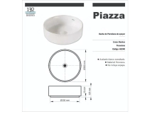 BACHA LOZ PIAZZA 360X125MM BLANCA *7% A524B