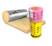 LANA DE VIDRIO ISOVER ROLAC PLATA CUBIERTA/TECHO HR 80 mm X1200X8 MT ( ROSA ) C/ALUMINIO 9,60 M2