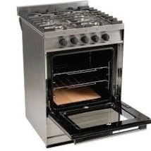 COCINA FLORENCIA SEMI INDUSTRIAL 5818 INOX.(sin valvula)Reja fund+ladr refract+puerta vidrio