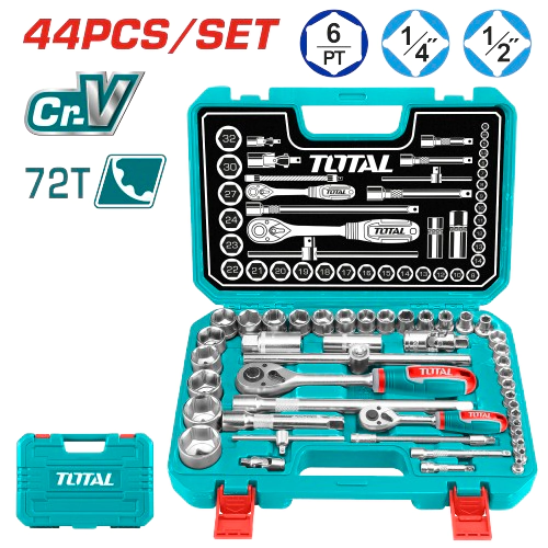 CAJA DE HERRAMIENTAS DE 44PCS  TOTAL THT421441