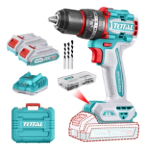 TALADRO INALAMBRICO PERCUTOR 20 V TOTAL INDUSTRIAL  TIDLI20668-4  (MALETIN C/2BATERIA)