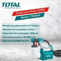 PISTOLA MAQUINA PARA PINTAR 550 W TOTAL TT5006-4 c/compresor