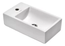 BACHA DE LOZA PEIRANO APOYAR BLANCA rectangular 46,5X26X12,5, 1 PERFORACION BCH13 1- AGUJERO